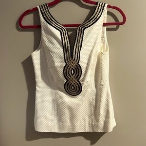 Beautiful white and blue Lilly top